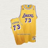Dennis Rodman NO 73 Camiseta Los Angeles Lakers Retro Amarillo
