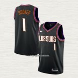Devin Booker NO 1 Camiseta Phoenix Suns Ciudad 2019-20 Negro