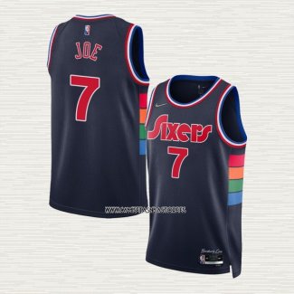 Isaiah Joe NO 7 Camiseta Philadelphia 76ers Ciudad 2021-22 Azul