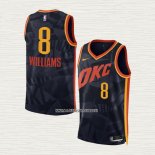 Jalen Williams NO 8 Camiseta Oklahoma City Thunder Ciudad 2023-24 Negro