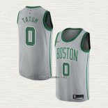 Jayson Tatum NO 0 Camiseta Boston Celtics Ciudad 2018-19 Gris