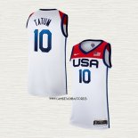 Jayson Tatum NO 10 Camiseta USA 2021 Blanco