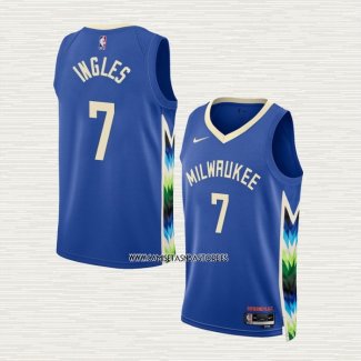 Joe Ingles NO 7 Camiseta Milwaukee Bucks Ciudad 2022-23 Azul