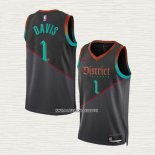 Johnny Davis NO 1 Camiseta Washington Wizards Ciudad 2023-24 Negro