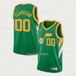 Jordan Clarkson NO 00 Camiseta Utah Jazz Earned 2020-21 Verde