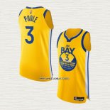 Jordan Poole NO 3 Camiseta Golden State Warriors Statement Autentico 2022 Oro