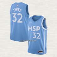 Karl-Anthony Towns NO 32 Camiseta Minnesota Timberwolves Ciudad Edition 2019-20 Azul