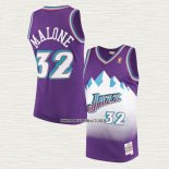 Karl Malone NO 32 Camiseta Utah Jazz Mitchell & Ness 1996-97 Violeta