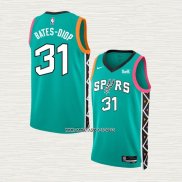 Keita Bates-Diop NO 31 Camiseta San Antonio Spurs Ciudad 2022-23 Verde