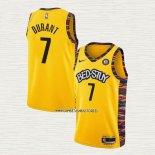 Kevin Durant NO 7 Camiseta Brooklyn Nets Ciudad 2020-21 Amarillo