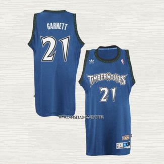 Kevin Garnett NO 21 Camiseta Minnesota Timberwolves Retro Azul