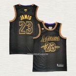 Lebron James NO 23 Camiseta Los Angeles Lakers Black Mamba Negro