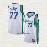 Luka Doncic NO 77 Camiseta Dallas Mavericks Ciudad 2021-22 Blanco