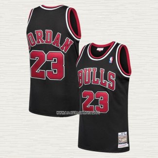 Michael Jordan NO 23 Camiseta Chicago Bulls Mitchell & Ness 1997-98 Negro