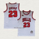 Michael Jordan NO 23 Camiseta Chicago Bulls Mitchell & Ness 1998 NBA Finals Blanco