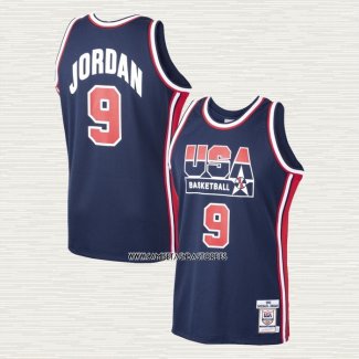 Michael Jordan NO 9 Camiseta Chicago Bulls USA 1992 Azul