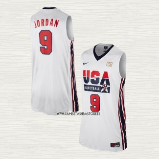 Michael Jordan NO 9 Camiseta USA 1992 Blanco