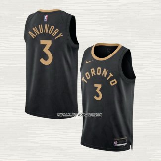 OG Anunoby NO 3 Camiseta Toronto Raptors Ciudad 2022-23 Negro