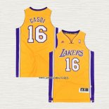 Pau Gasol NO 16 Camiseta Los Angeles Lakers Icon Amarillo