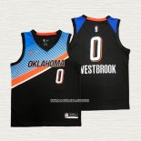 Russell Westbrook NO 0 Camiseta Oklahoma City Thunder Ciudad 2020-21 Negro