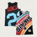 Tim Duncan NO 21 Camiseta San Antonio Spurs Mitchell & Ness Big Face Negro