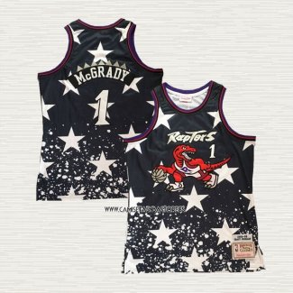 Tracy McGrady NO 1 Camiseta Toronto Raptors Mitchell & Ness Independence Day Negro