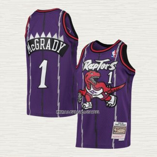 Tracy Mcgrady NO 1 Camiseta Nino Toronto Raptors Mitchell & Ness 1998-99 Violeta