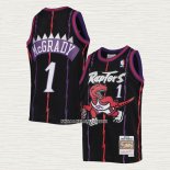 Tracy Mcgrady NO 1 Camiseta Toronto Raptors Mitchell & Ness 1998-99 Negro