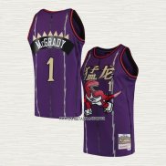 Tracy Mcgrady NO 1 Camiseta Toronto Raptors Mitchell & Ness 1998-99 Violeta