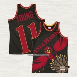 Trae Young NO 11 Camiseta Atlanta Hawks Mitchell & Ness Big Face Negro
