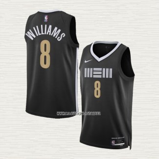 Ziaire Williams NO 8 Camiseta Memphis Grizzlies Ciudad 2023-24 Negro