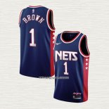 Bruce Brown NO 1 Camiseta Brooklyn Nets Ciudad 2021-22 Azul