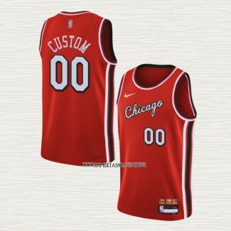 Camiseta Chicago Bulls Personalizada Ciudad 2021-22 Rojo