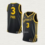 Chris Paul NO 3 Camiseta Golden State Warriors Ciudad 2023-24 Negro