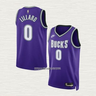 Damian Lillard NO 0 Camiseta Milwaukee Bucks Classic 2022-23 Violeta