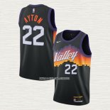 Deandre Ayton NO 22 Camiseta Phoenix Suns Ciudad 2020-21 Negro