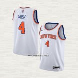 Derrick Rose NO 4 Camiseta Nino New York Knicks Association Blanco