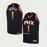 Devin Booker NO 1 Camiseta Nino Phoenix Suns Statement 2022-23 Negro
