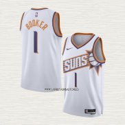 Devin Booker NO 1 Camiseta Phoenix Suns Association 2023-24 Blanco