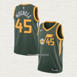 Donovan Mitchell NO 45 Camiseta Utah Jazz Earned 2018-19 Verde