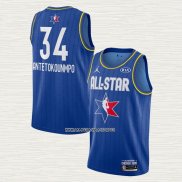Giannis Antetokounmpo NO 34 Camiseta Milwaukee Bucks All Star 2020 Azul