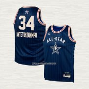 Giannis Antetokounmpo NO 34 Camiseta Nino Milwaukee Bucks All Star 2024 Azul