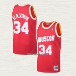 Hakeem Olajuwon NO 34 Camiseta Houston Rockets Mitchell & Ness 1993-94 Rojo