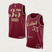 Isaac Okoro NO 35 Camiseta Cleveland Cavaliers Ciudad 2023-24 Rojo
