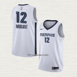 Ja Morant NO 12 Camiseta Memphis Grizzlies Association 2019-20 Blanco