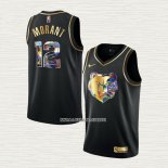 Ja Morant NO 12 Camiseta Memphis Grizzlies Golden Edition 2021-22 Negro