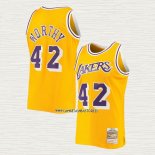 James Worthy NO 42 Camiseta Los Angeles Lakers Mitchell & Ness 1984-85 Amarillo