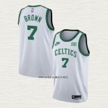 Jaylen Brown NO 7 Camiseta Boston Celtics 75th Anniversary Blanco