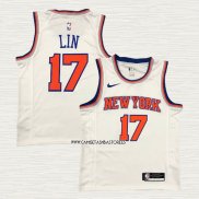 Jeremy Lin NO 17 Camiseta New York Knicks Association Blanco