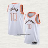 Jeremy Sochan NO 10 Camiseta San Antonio Spurs Ciudad 2023-24 Blanco